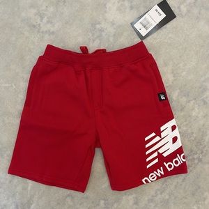 New With Tags New Balance Boys Fleece lined Shorts Red Size Small (4)